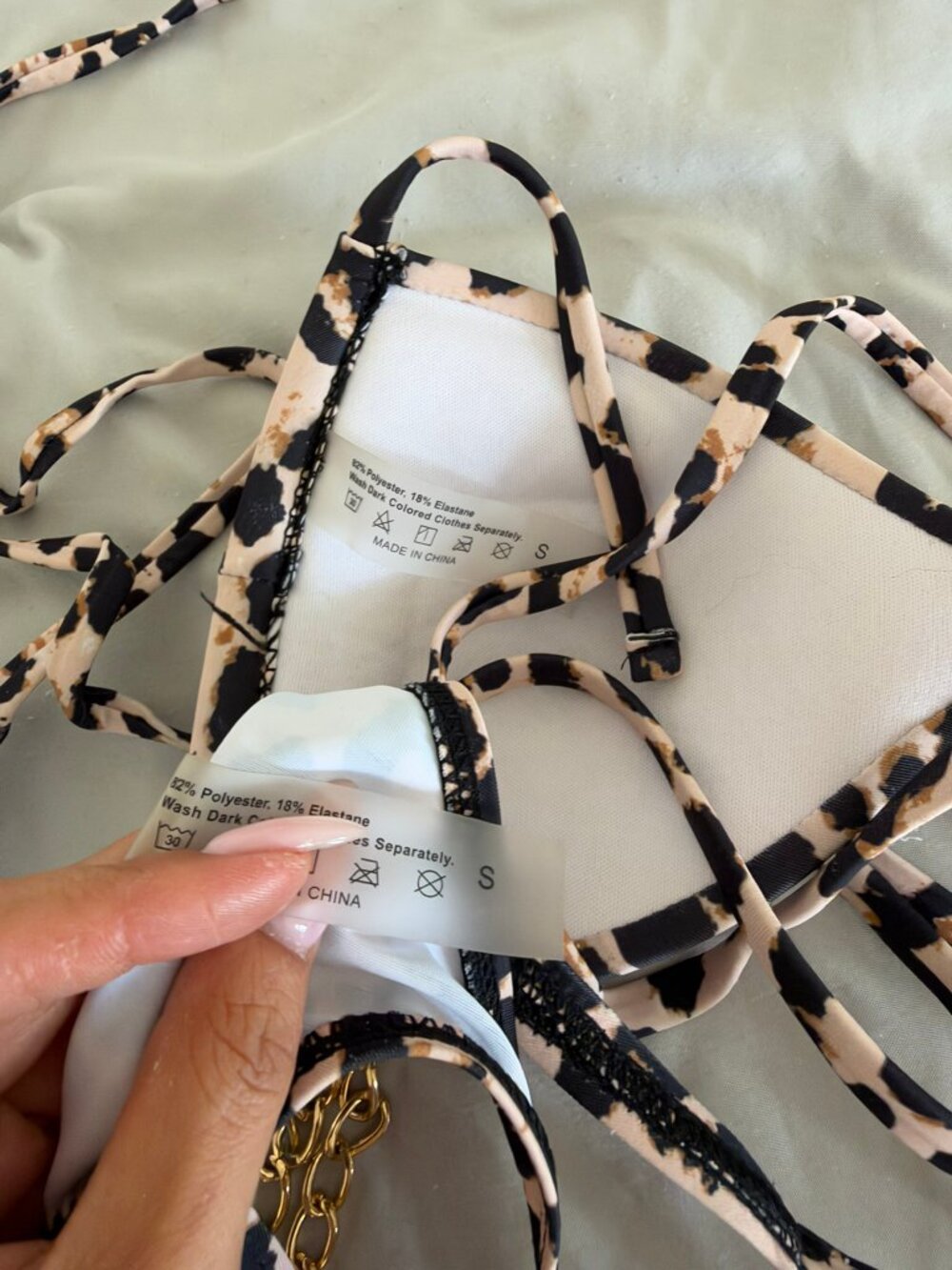 Leopard Print Chain Bikini Set - Picture 2 of 2